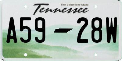 TN license plate A5928W