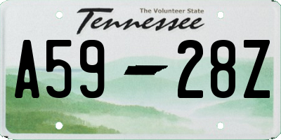 TN license plate A5928Z