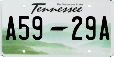 TN license plate A5929A