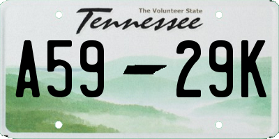 TN license plate A5929K