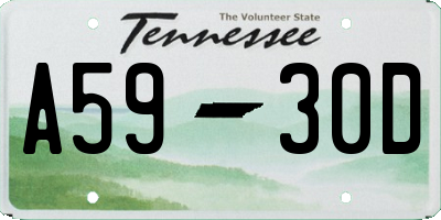 TN license plate A5930D