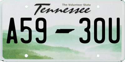 TN license plate A5930U