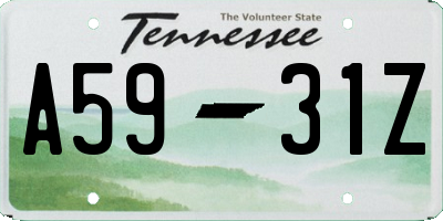 TN license plate A5931Z