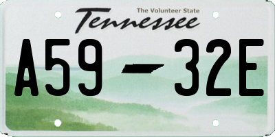 TN license plate A5932E