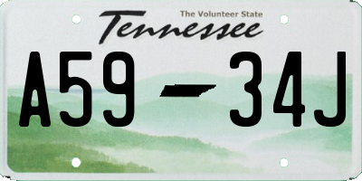 TN license plate A5934J