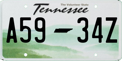 TN license plate A5934Z