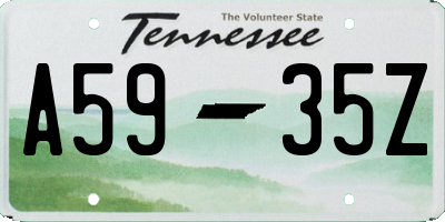 TN license plate A5935Z