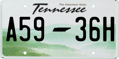 TN license plate A5936H