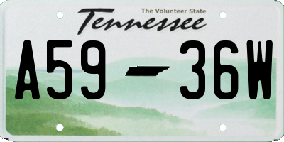 TN license plate A5936W