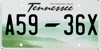 TN license plate A5936X