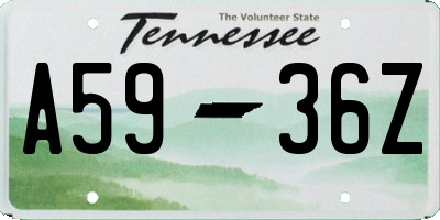 TN license plate A5936Z