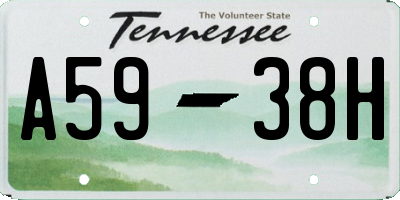 TN license plate A5938H