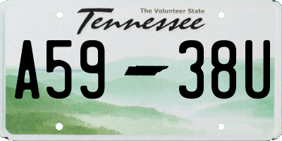 TN license plate A5938U