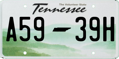 TN license plate A5939H