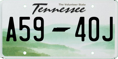 TN license plate A5940J