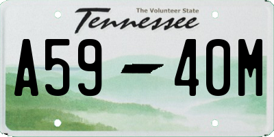 TN license plate A5940M