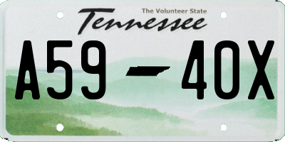 TN license plate A5940X