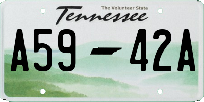 TN license plate A5942A