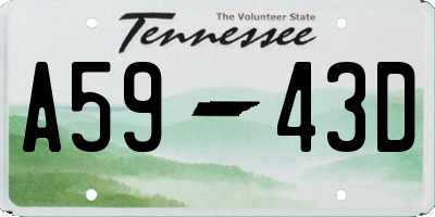 TN license plate A5943D