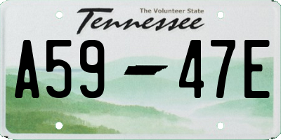 TN license plate A5947E
