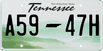 TN license plate A5947H