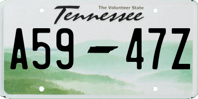 TN license plate A5947Z