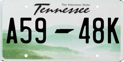 TN license plate A5948K