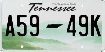 TN license plate A5949K
