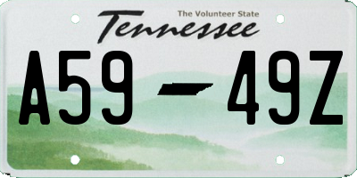 TN license plate A5949Z