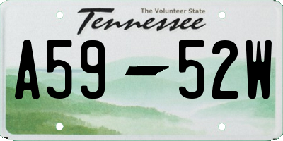 TN license plate A5952W