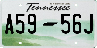 TN license plate A5956J
