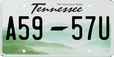 TN license plate A5957U