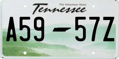 TN license plate A5957Z