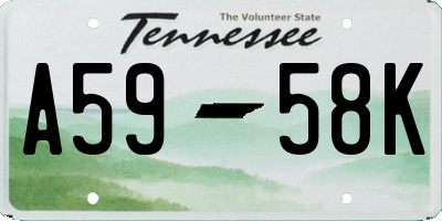 TN license plate A5958K