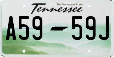 TN license plate A5959J