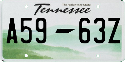 TN license plate A5963Z
