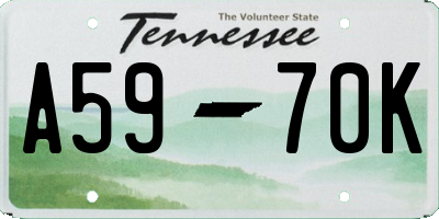 TN license plate A5970K