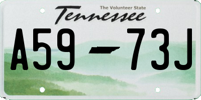 TN license plate A5973J
