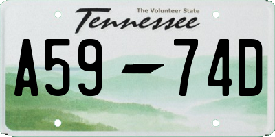 TN license plate A5974D