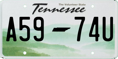 TN license plate A5974U