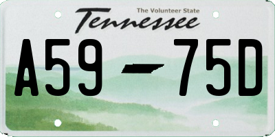 TN license plate A5975D