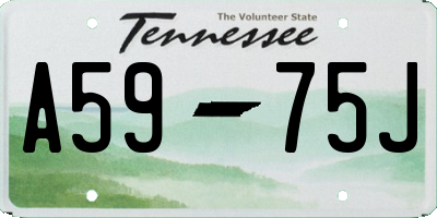 TN license plate A5975J
