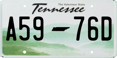 TN license plate A5976D