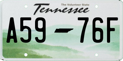 TN license plate A5976F