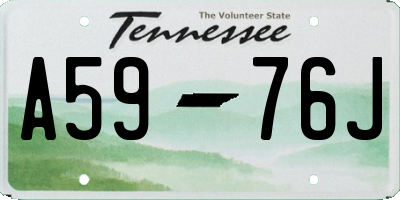 TN license plate A5976J