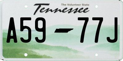 TN license plate A5977J