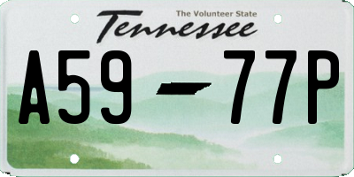 TN license plate A5977P