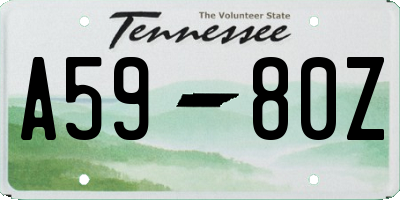 TN license plate A5980Z