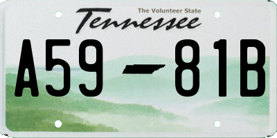 TN license plate A5981B