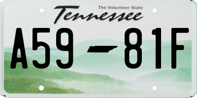 TN license plate A5981F